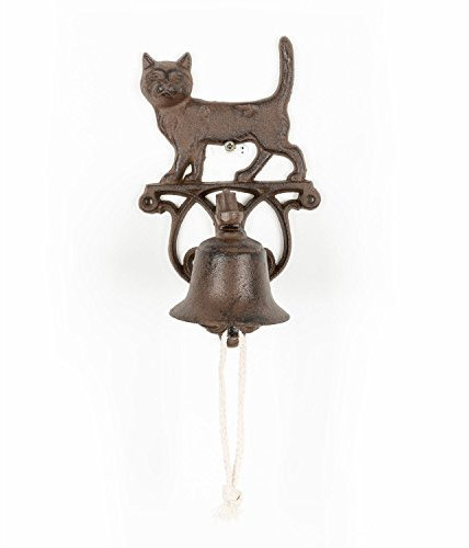 Homescapes Türglocke Katze aus Gußeisen, 14.3 x 13.2 x 24.2cm