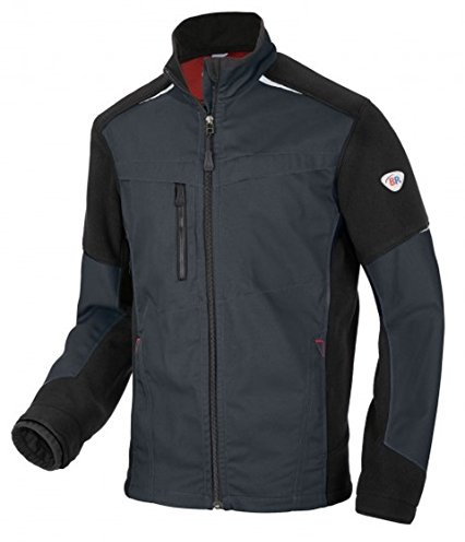 BP 1992-570-56 Hybrid-Arbeitsjacke - Gefütterter Stehkragen - Ergonomische Ärmel - Reines Polyester - Lange Passform - Größe: 44/46l - Farbe: anthrazit