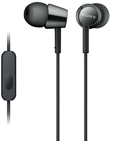 Sony MDREX155AP In-Ear-Kopfhörer/Headset mit Mikrofon für Anrufe, Schwarz (MDR-EX155AP/B)