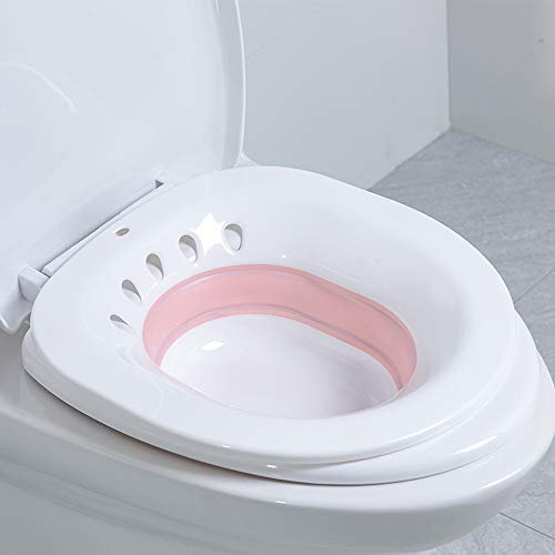 GHzzY Sitzbadewanne - Faltbare Bidet waschschale für die Behandlung von Hämorrhoiden und Perinealen - Intimhygienelösung für eingeschränkte Mobilität,Pink