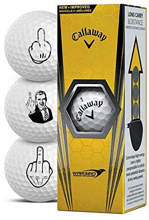 Callaway Warbird Golfbälle 3er Pack Motiv F-You Mittelfinger Geschenkidee Golf Geschenke für Golfer (Warbird)