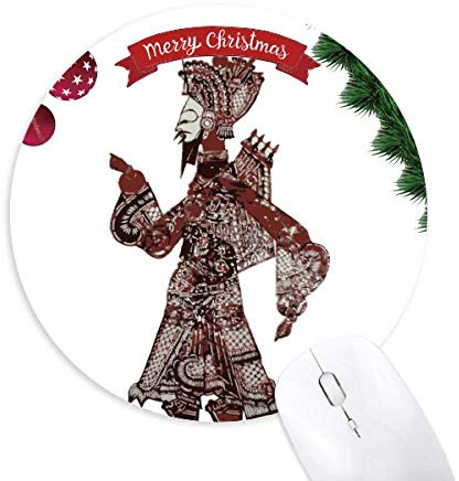 Traditionelles Shadow Play Man Walk Round Rubber Maus Pad Weihnachtsbaum Mat