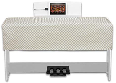 STTC Piano Keyboard Dust Cover - PU Leather Universal 88 Keys Electronic Keyboard Protector with Book-stand Opening, White
