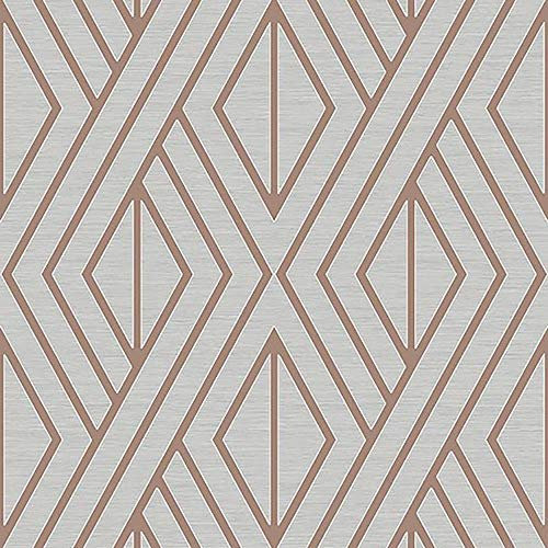 Pear Tree Geometric Wallpaper Metallic Glitter Textured Grey Rose Gold Vinyl