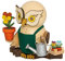 Kuhnert Drechslerei Rauchfigur/Räucherfigur - Eule Gärtner aus Massivholz - ca. 15 cm - Made in Germany