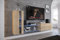 Furnitech Future C45 New Mediawand Wandschrank mit Led Beleuchtung Wohnzimmer Wohnwand Möbel Schrankwand (LED blau, 45N-M-S5-1B)