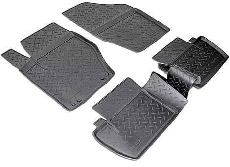 Recambo 3D Gummi Fußmatten kompatibel für Citroen C4 | Typ N B7 | BJ 2010-2018 | Auto Gummimatten | Passgenau | mit Rand | schwarz