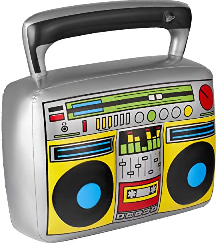 Balinco Hinchable Ghetto Blaster Oldschool, 80s - 90s Disfraz, Retro Radio, Disfraz Fiesta Lema, Disfraz Carnaval, Decoración, Accesorios