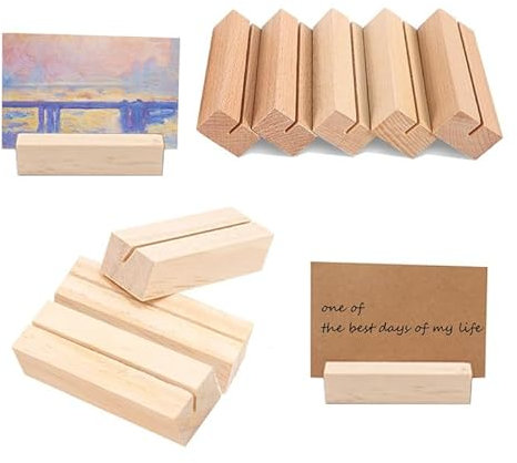 Homefantasy 10 Stück Kartenhalter Holz,Postkartenhalter,Menükartenhalter, Tischkartenhalter Holz Namesschild Fotohalter, für Hochzeiten, Restaurants,Bankette und Partys
