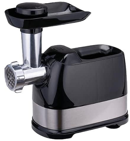 alpina Tritacarne elettrico - 600 Watt - 3 fette 3/5/7 mm - 1,5 kg di carne al minuto - acciaio inox - argento