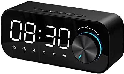 Hsthe Sea Miroir Intelligent Bluetooth Haut-Parleur subwoofer Portable Petit Audio Mini Horloge Maison réveil Carte enfichable