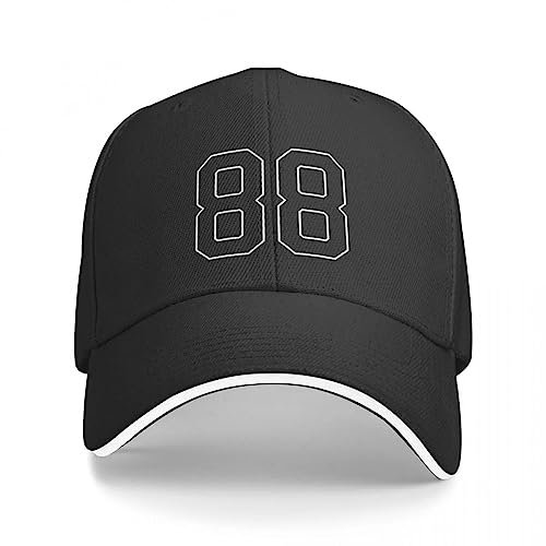 TQASER Basecap Schwarze Nummer 88 glückliches Sporttrikot achtundachtzig Kappe Baseballkappe Luxusmarke Damen Wintermütze Herren Geschenk
