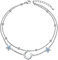 Flyow Fußkettchen DAnklet für Frauen 925 Sterling Silber CZ Stern und Mond Fußkettchen für Frauen