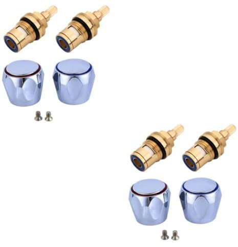 DOITOOL 2sets Manopole Per Rubinetto Ottone Per Acqua Calda E Fredda Maniglie Per Sostituzione Rubinetto Accessori Per Cucina E Bagno Design Resistente E Duraturo