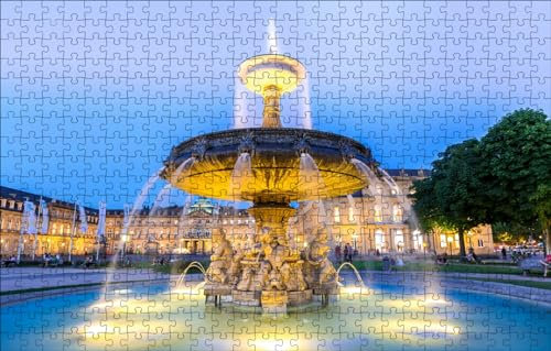 GUOHLOZ Puzzle 1000 Teile für Erwachsene Familienpuzzles für Erwachsene Teens Kinder 1000 Teile Unmögliche Puzzles Spiele Geschenk Spielzeug Dekoration, Deutschland, Stuttgarter Innenstadt, 75x50cm