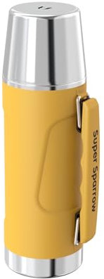 Super Sparrow Botella Termica - Termo de Acero Inoxidable - 750ml - Cantimplora Sin BPA - Termo Cafe - Tapa Antifugas que Sirve de Taza - Se Mantiene Caliente 12 o Frío 24 Horas