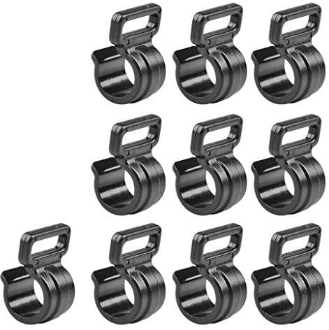 10 x Innenzelthaken, C-Clips, Kunststoff, Campinghaken, langlebige Stangenklemme, Kunststoff-Planenklammern, Schloss, Markisenklemme für Camping, Wohnwagen, Markise, Zeltstange (19 x 20 x 14 mm)