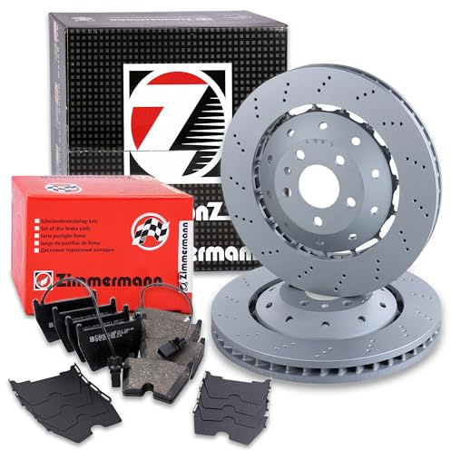 ZIMMERMANN Bremsenset Vorderachse inkl. Bremsscheiben Belüftet Ø 365 mm + | Kompatibel mit: AUDI A4 B8 Avant, A5, A5 Cabriolet, R8, R8
