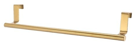 Towel Holder For Bathroom Wall Towel Rack Over Door Towel Bar Hanging Holder Stainless Steel Bathroom Kitchen Cabinet White Black Towel Rag Rack Shelf Hanger (Color : Gold, Size : L 36X6.2cm)