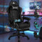 ALFORDSON Sedia Gaming, Gaming Chair con Massaggio a 2 Punti per Gioco, Sedia da Computer ergonomica con Cuscino Lombare, Altezza Regolabile, Ecopelle, Nero