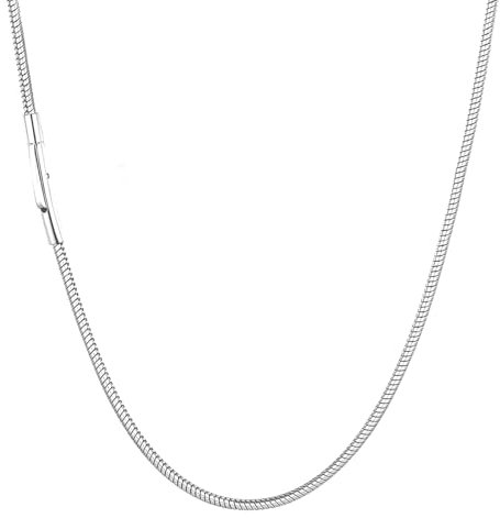 GoPaw Edelstahl Schlangenkette, Edelstahlkette Herren, 2/3/4mm Halskette Herren mit Drehverschluss, Edelstahl Kette Männer für Weihnachten Halloween Valentinstag, Länge 46-71cm (Silber-2mm, 56)