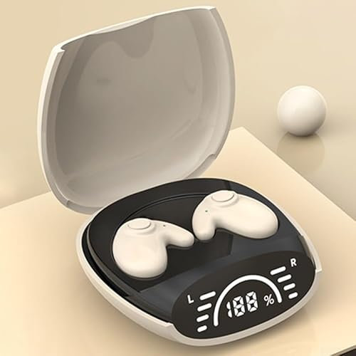 PETSTIBLE Los nuevos auriculares son ligeros, compactos, reducción de ruido, pantalla digital, batería de larga duración, auriculares inalámbricos, estéreo HiFi (tono de piel)