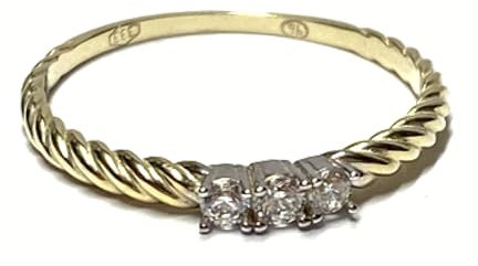 Goldring 333/- Gold Zirkonia rund facettiert zart schmal Schmuckring Ring #59