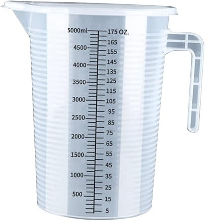 FLCPJGV Messbecher, Messbecher mit Deckel, praktischer transparenter Messbecher in Lebensmittelqualität, Küchenhelfer für Restaurant, Mehl, Saft, 5000 Ml