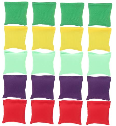 VICASKY 20 Piezas Saco Terrero Verter Bolsas De Frijoles para Niños Tirar Juguete De Carnaval Juego De Hoyo De Maíz Lanzando Mini Bolsitas De Frijoles Juguete Mini Pufs De Lana
