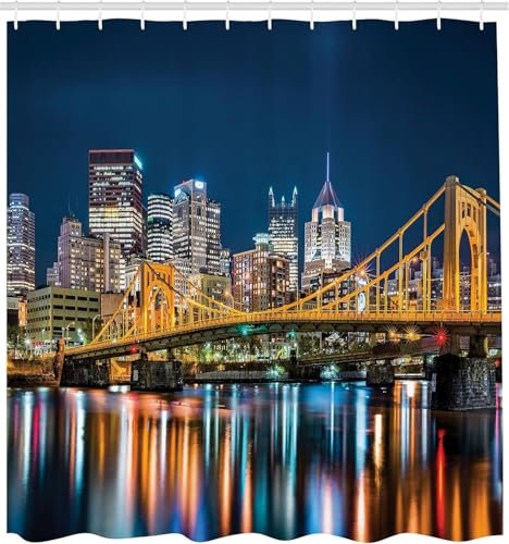 TACOKI Rideau de Douche USA, Rideau de Douche 240x200 Anti Moisissure Rideau Baignoire USA Rideau Douche Polyester Shower Curtain 3D Rideaux Salle de Bain avec 12 Crochets 3058z