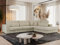 MKS MEBLE Ecksofa Sofa L-Form Beige Velvet, Wohnlandschaft L-Form, Couch L Form, Sofagarnitur Couchgarnitur Polsterecke, Breite: 316 cm - Savona L - Beige Velvet - Rechts