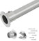 Garderobenstange Silber，32mm Kleiderstange Ausziehbar,74-190cm Kleiderstange Teleskop mit Metallbügel