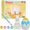 KreativeKraft Ostern Basteln Kinder Bastelset DIY Set Kinder Gips Ostereier Bemalen Osterhasen Gipsfiguren zum Bemalen (Hase & Ei 2er Pack)