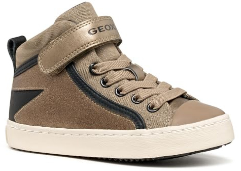 Geox J Kalispera Girl, Scarpe da Ginnastica, Beige Nero, 28 EU