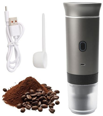DaMohony Machine à café expresso électrique portable Chauffage rapide 4-6 minutes Mini machine à café compatible avec les capsules et le café moulu pour le camping RV randonnée