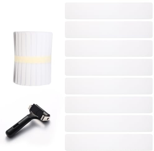 TTSTOIEE Treppenstufen matten – selbstklebende Stufenmatten 15 Stück (10 x 80 cm) + Kleberolle – wasserfest, rutschfest, sturzsicher, Treppenschutz für Treppen, Badezimmer und Balkone