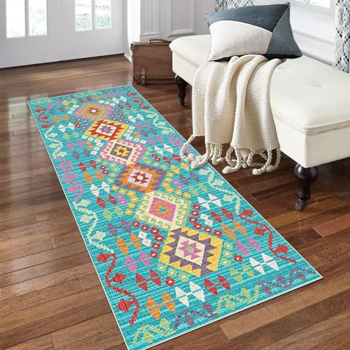 PaGuvFng Teppich Läufer Flur 60 x 300 cm küchenteppich waschbar Modern Teppichläufer Indoor Teppichläufer Flur Läufer Lang Teppich für Flur, Küche, Schlafzimmer rutschfest Teppichläufer Flur