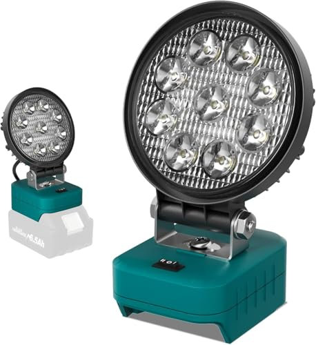 Cordless LED Work Light for18V Lithium Battery, LED Work Light for BL1860B BL1830B BL1840 BL1850, Portable Spotlight with Compact Lighting (No Battery)