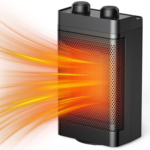 Electric Heater 1500W Space Heaters for Home Low-Energy, 3 Heating Modes 70° Oscillating, Overheating and Tilting Protection Ceramic Fan Heaters for Bedroom Office,Overheat & Tip-over Protection