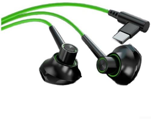 MONKIE K01 - Auricolari da gioco cablati con microfono, driver da 10 mm, monitor in-ear per PS5 PC, cuffie con isolamento acustico (A)