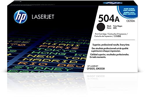 HP 504A (CE250A) Schwarz Original Toner für HP Color Laserjet CP3525, HP Color Laserjet CM3530