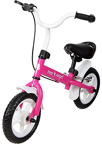 Spielwerk® Laufrad ab 2 Jahre Bremse 10 Zoll Reifen Lenkrad Sattel Höhenverstellbar Kinder Balance Bike Lauflernrad Tragegriff Junge Mädchen Rosa