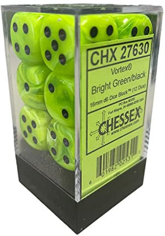 Chessex 27630 Dice, grün, 16mm
