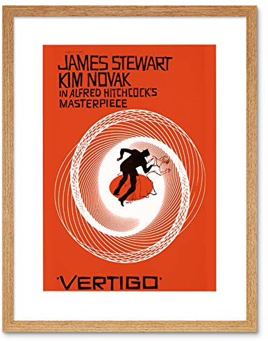 Wee Blue Coo ADVERT MOVIE FILM STEWART HITCHCOCK VERTIGO BLACK FRAMED ART PRINT B12X6490