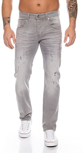 Rock Creek Herren Jeans Destroyed Grey RC-2105 [W42 L38]