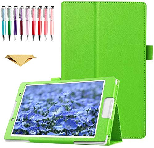 QYiD Hülle für Sony Xperia Z2 Tablet, Flip Leather Schutzhülle Etui Tablet Tasche mit Standfunktion für Sony Xperia Tablet Z2-10.1 Zoll Tablet, Grün