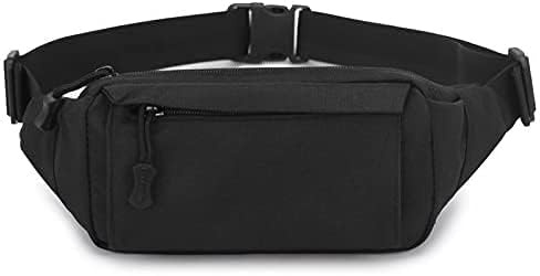 Huntvp Taktische Bauchtasche, klein, Militär, WR, Nylon, Gürteltasche für den täglichen Gebrauch, Laufen, Reisen, Wandern, Klettern, Schwarz, Small, Nylon Hüfttasche Geldgürtel