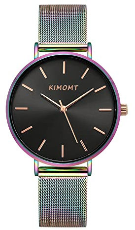 KIMOMT Damenuhren Lederband Luxus Quarzuhren wasserdichte Mode Kreative Armbanduhr für Damen Mädchen Damen