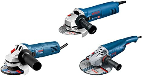 Bosch Professional Winkelschleifer-Set: GWS 22-230 J + GWS 1000 + GWS 750 (inkl.Zusatzhandgriff, Aufnahmeflansch, Spannmutter, Schutzhaube, Zweilochschlüssel)