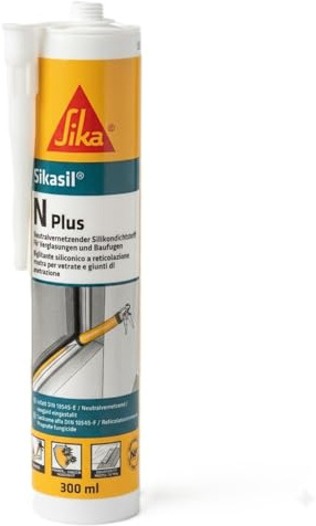 SIKA - Silikon-Dichtstoff Fenster - Sikasil N Plus - Weiß - 300ml | Für Glas- und Fensterbau - Schimmelresistent und geruchsneutral - Innen & außen - Dauerhaft elastisch